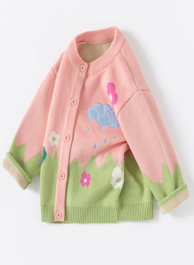 JAYPEIER Cute Baby Girls Hearts Knit Cardigan Sweater, Toddler Loose Long Sleeve Shirts Warm Tops for Fall Winter Love Design - Image 5