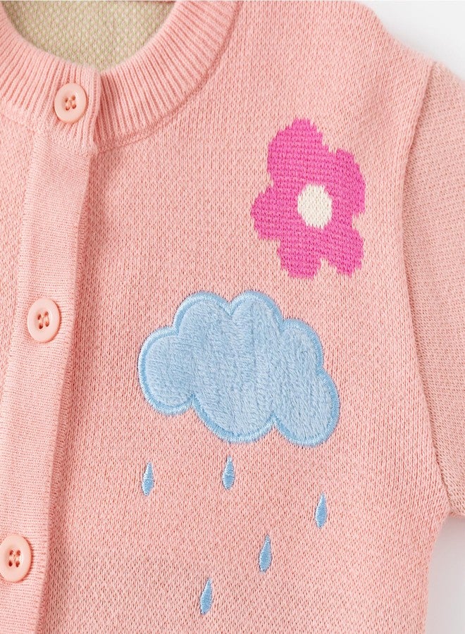 JAYPEIER Cute Baby Girls Hearts Knit Cardigan Sweater, Toddler Loose Long Sleeve Shirts Warm Tops for Fall Winter Love Design - Image 2