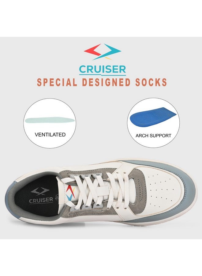 Cruiser Men's Augustus White-Blue Sneakers_7 UK (2505-2) - Image 4
