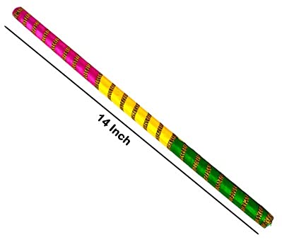 ME  YOU ME YOU Wooden Dandiya Sticks for DanceNavaratri and Diwali GarbaSticks with Gloden Lace for Adult Pair of 1 2 Sticks  - Image 3