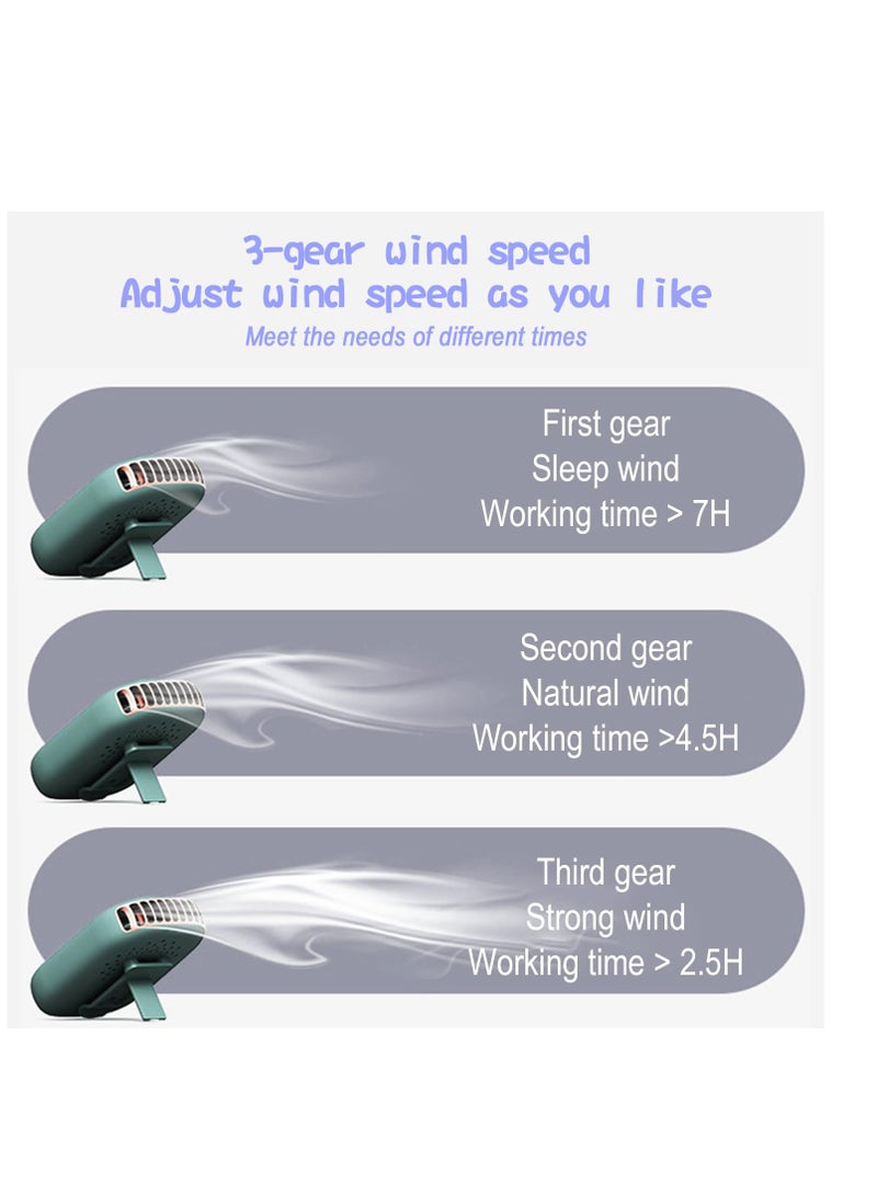 SUNSAR Portable Neck Fan, USB Rechargeable Fan Hands-Free Personal Fan with Adjustable Lanyard Design Compact Travel Fan 3 Wind Speed Settings Wearable Fan for Indoor Outdoor Travel - Image 3