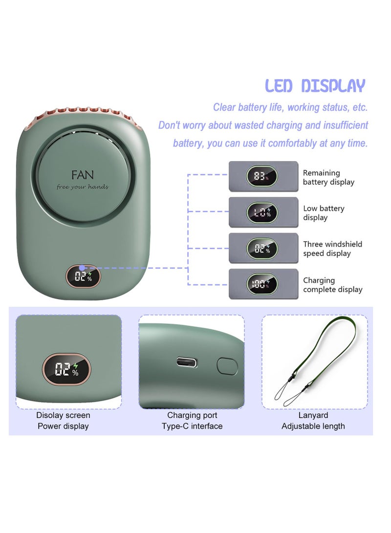 SUNSAR Portable Neck Fan, USB Rechargeable Fan Hands-Free Personal Fan with Adjustable Lanyard Design Compact Travel Fan 3 Wind Speed Settings Wearable Fan for Indoor Outdoor Travel - Image 4