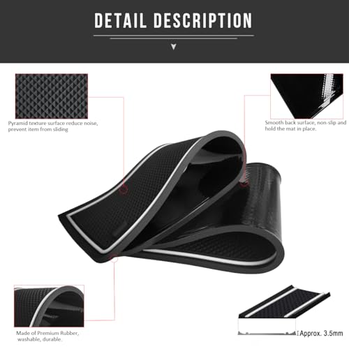 Auovo Anti Dust Door Mats for Chevy Traverse Accessories 2023 2022 2021 2020 2019 2018 Interior Custom Fit Door Cup Center Console Liners (White, 28pcs/Set) - Image 5