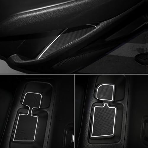 Auovo Anti Dust Door Mats for Chevy Traverse Accessories 2023 2022 2021 2020 2019 2018 Interior Custom Fit Door Cup Center Console Liners (White, 28pcs/Set) - Image 4
