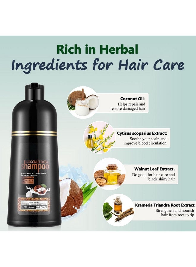 FVQUHVO Instant Blonde Brown Hair Shampoo For Dark Hair Herbal Coconut Hair Color Shampoo For Women & Men16.90 Fl Oz Brown Hair Dye Shampoo Easy To Use & Long Lasting Color Shampoo Hair Dye (Blonde Brown)  - Image 4