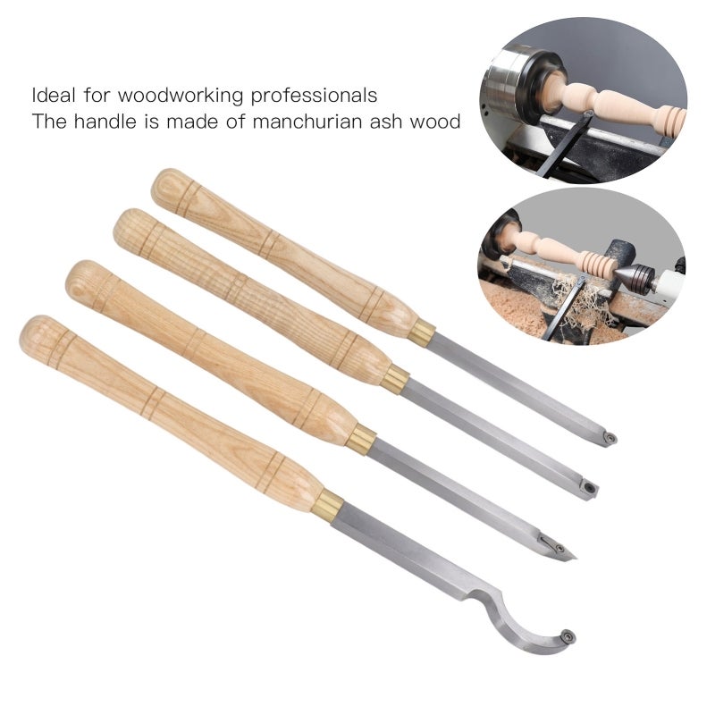 Lathe Tool: Hard Alloy Steel Tip, Rotatable Cutterhead - Removable Design, Polished Manchurian Ash Handle for Woodworking Carvers Artists With Storage Box - Image 4