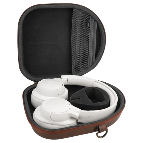 Geekria Shield Headphones Case Compatible with Sony WH-1000XM5, Bose QC Ultra II, JBL Live 650BTNC and More, Replacement Hard Shell Travel Carrying Bag with Cable Storage (Dark Brown) - Image 3