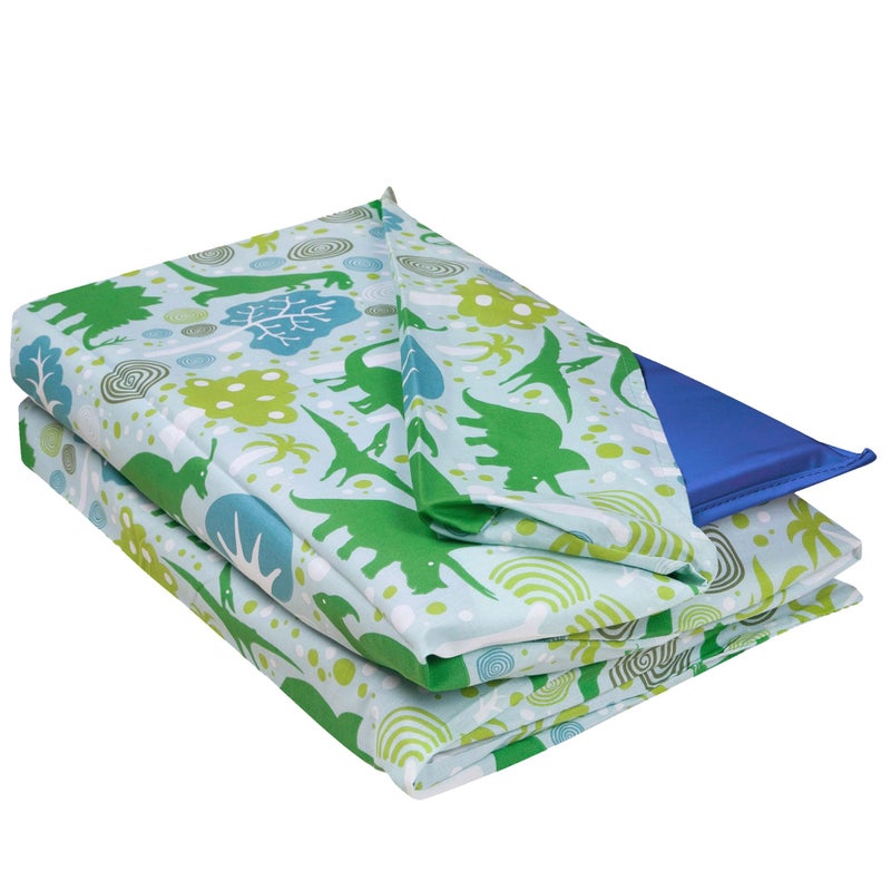 Wildkin Kids Cotton Nap Mat Cover â€“ Soft, Sewn-in Flap, Durable & Fits 1.5" Vinyl Sleep Mats - Dinomite Dinosaurs - Image 1