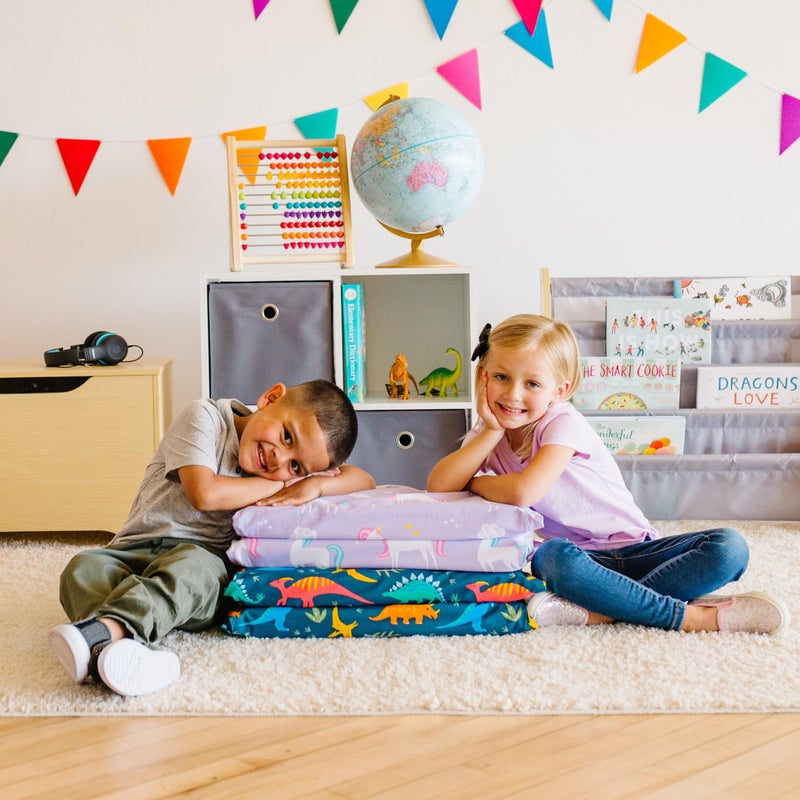 Wildkin Kids Cotton Nap Mat Cover â€“ Soft, Sewn-in Flap, Durable & Fits 1.5" Vinyl Sleep Mats - Dinomite Dinosaurs - Image 2