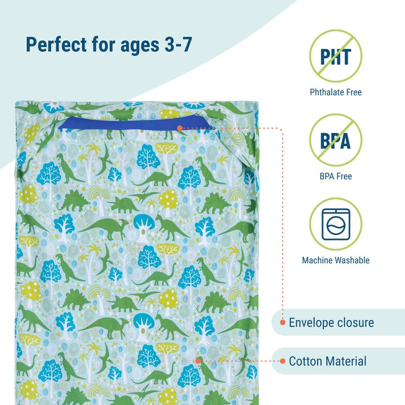 Wildkin Kids Cotton Nap Mat Cover â€“ Soft, Sewn-in Flap, Durable & Fits 1.5" Vinyl Sleep Mats - Dinomite Dinosaurs - Image 3