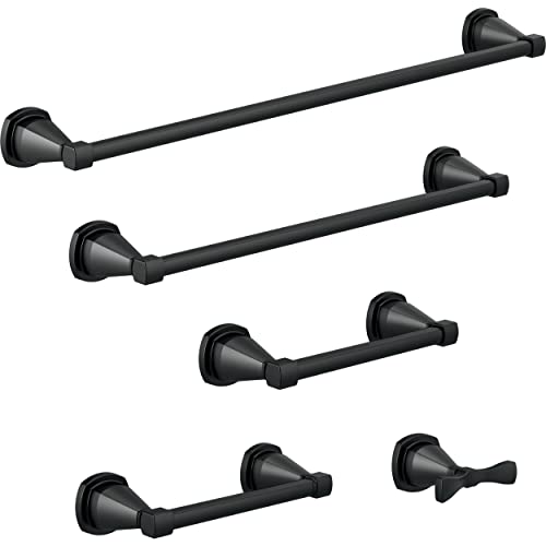 Delta Double Towel Hook for Bathroom or Kitchen Matte Black Stryke Accessories - Image 3