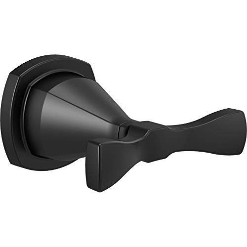 Delta Double Towel Hook for Bathroom or Kitchen Matte Black Stryke Accessories - Image 1