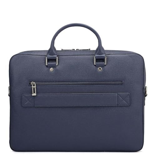 Da Milano Leather Laptop Bag for Men & Women - Fits Up To 15" - Blue (10067M-A) - Image 5
