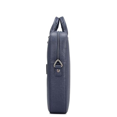 Da Milano Leather Laptop Bag for Men & Women - Fits Up To 15" - Blue (10067M-A) - Image 4