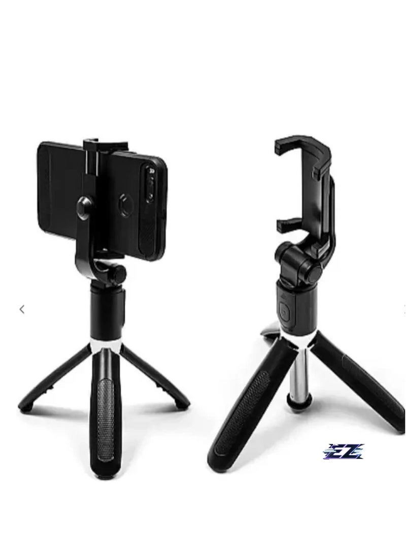 ELTRAZONE Wireless Selfie Stick (Black) with Remote Control – Portable and Adjustable Smartphone Holder for Android & iOS - Image 1