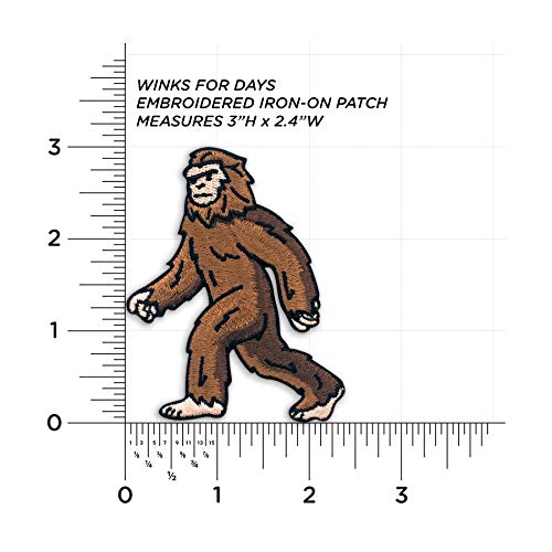 Winks For Days Bigfoot Sasquatch Embroidered Iron-On Patch - Image 3