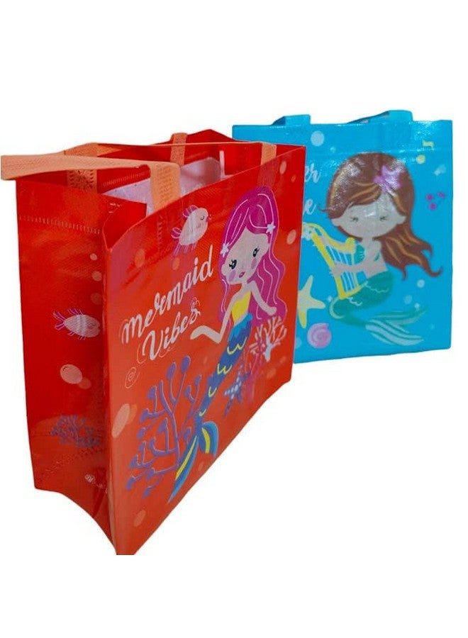 Tera13 هدايا تيرا 13 للبنات (عبوة من 10 قطع) حقيبة حمل بموضوع حورية البحر، حقيبة تسوق، حقيبة هدايا، حقيبة حمل متعددة الاستخدامات قابلة لإعادة الاستخدام، حقائب هدايا عيد الميلاد - Image 3