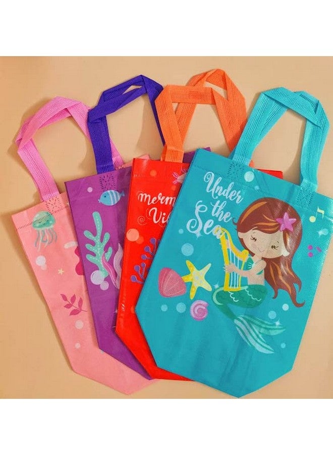 Tera13 هدايا تيرا 13 للبنات (عبوة من 10 قطع) حقيبة حمل بموضوع حورية البحر، حقيبة تسوق، حقيبة هدايا، حقيبة حمل متعددة الاستخدامات قابلة لإعادة الاستخدام، حقائب هدايا عيد الميلاد - Image 1