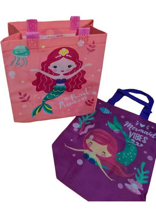 Tera13 هدايا تيرا 13 للبنات (عبوة من 10 قطع) حقيبة حمل بموضوع حورية البحر، حقيبة تسوق، حقيبة هدايا، حقيبة حمل متعددة الاستخدامات قابلة لإعادة الاستخدام، حقائب هدايا عيد الميلاد - Image 4