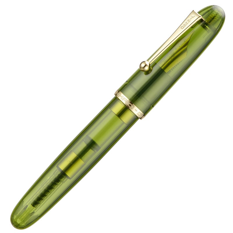 Lanxivi Jinhao 9019 Fountain Pen Dadao Series Heartbeat Nib, #8 Medium Point Green Acrylic Gold Trim with Large Converter - Image 5