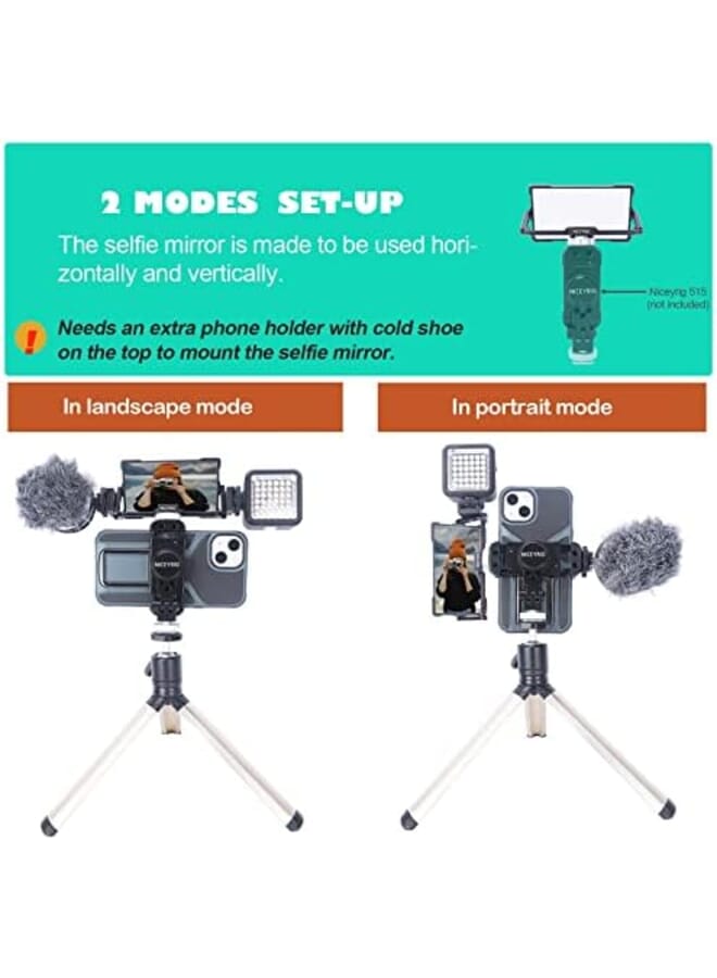SYOSI Plus Vlog Selfie Flip Mirror Mount Applicable For Iphone And Mobile Phone 360 Degree Flip Mirror For Sony A6 A7 Horizontal Vertical Video Filming Selfie Live Streaming - Image 3