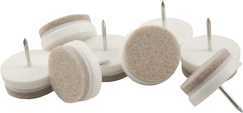 SoftTouch أغطية الأثاث الناعمة 1 18 بوصة مع مسامير لحماية الأسطح للأثاث الخشبي أبيض 8 عبوات - Image 1