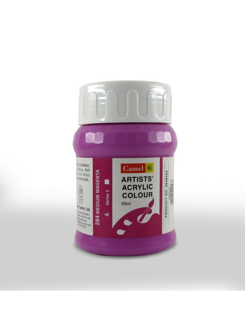 camel Camlin Kokuyo Artist Acrylic Colour 500 ml Series 2 Medium Magenta 