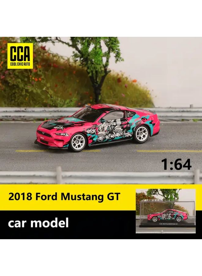 Pink 1 64 Scale Ford Mustang GT Alloy Car Model Push Action Sliding Toy - Image 2