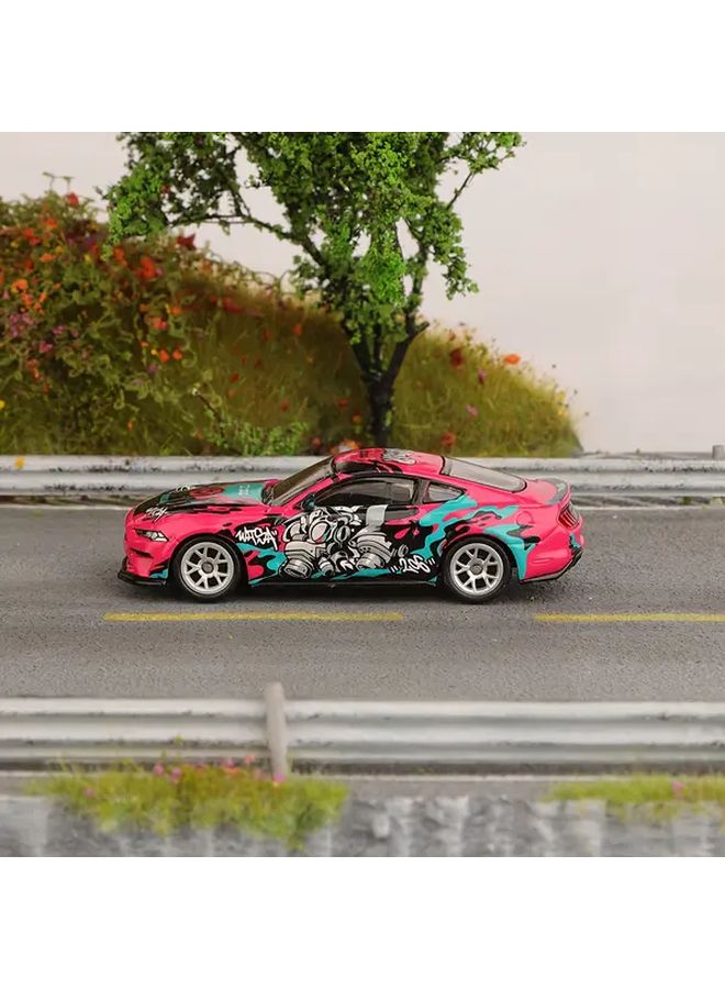 Pink 1 64 Scale Ford Mustang GT Alloy Car Model Push Action Sliding Toy - Image 4