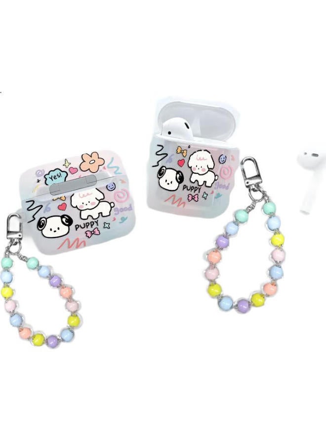 Shell Sister Graffiti Dog Protective Case For Airpods 4 With Hanging Chain Apple Earphone Case Wireless Bluetooth Earphone Case Anti-Drop Creative Anti-Slip - Image 3