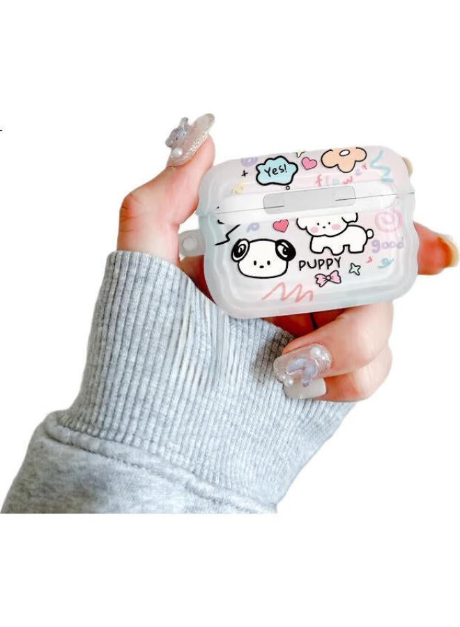 Shell Sister Graffiti Dog Protective Case For Airpods 4 With Hanging Chain Apple Earphone Case Wireless Bluetooth Earphone Case Anti-Drop Creative Anti-Slip - Image 2