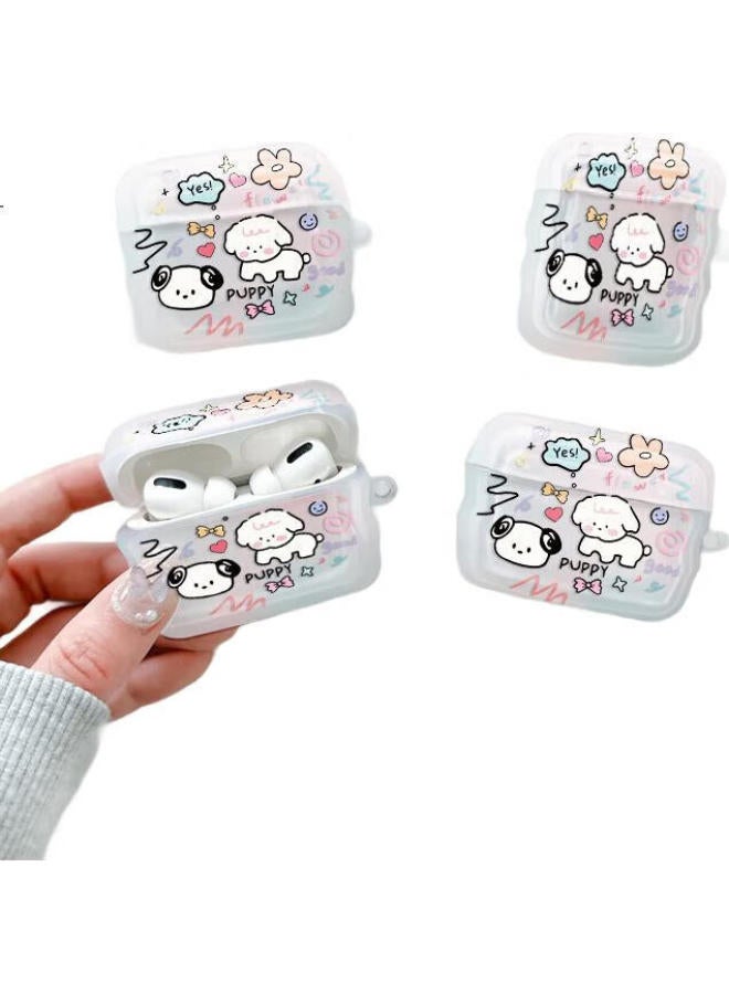 Shell Sister Graffiti Dog Protective Case For Airpods 4 With Hanging Chain Apple Earphone Case Wireless Bluetooth Earphone Case Anti-Drop Creative Anti-Slip - Image 1