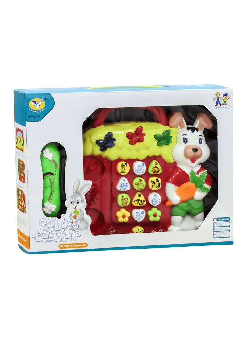 Rabbit Shaped Telephone with Musical Keys - Multi Color  - Image 1