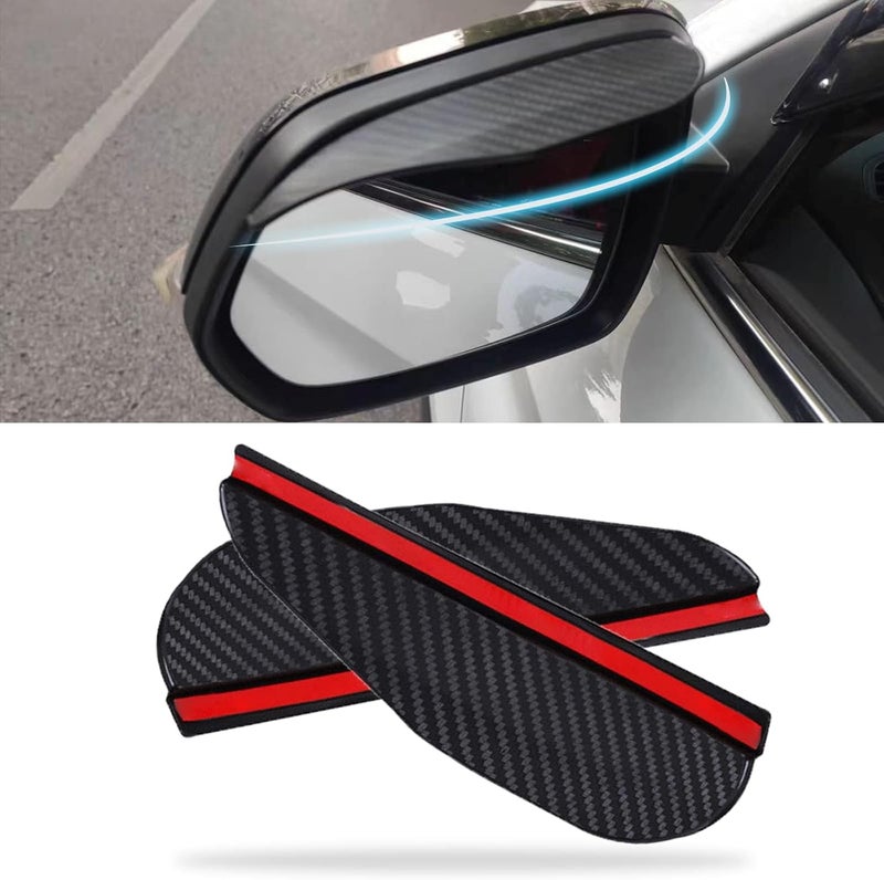 2 Pcs Car Rear View Mirror Rain Visor Guard for 2025 2026 GMC Terrain, Rainproof PVC Side Mirror Guards Visor Eyebrow Protector,Carbon Fiber - Image 1