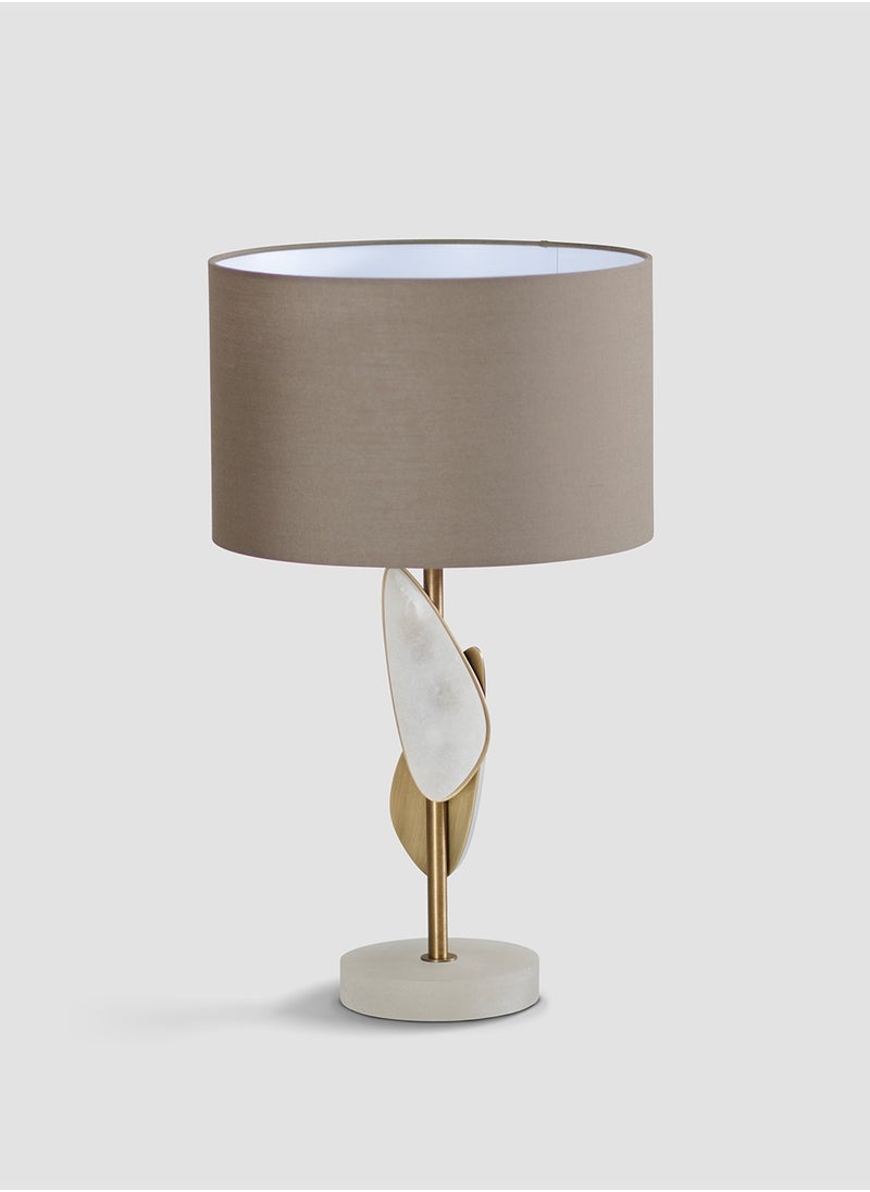 Pirouette Table Lamp, White Marble, Brown Shade - pzsku/Z4815481F57CF4102194EZ/45/_/1738140682/59938a80-03eb-4933-b284-669c739f3636