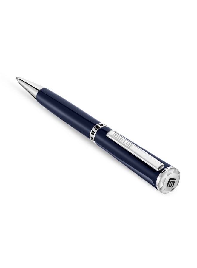 Guy Laroche Vincent Blue Enamel Pen with Stainless Steel Trims & Running Logo - Image 2