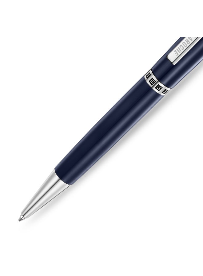 Guy Laroche Vincent Blue Enamel Pen with Stainless Steel Trims & Running Logo - Image 3