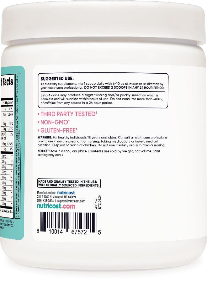 Nutricost Pre-Workout Powder for Women, Peach Mango, 30 Servings - Image 4