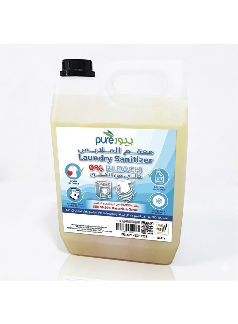 DOW Pure Laundry Sanitizer Liquid - 0% Bleach, Kills 99.9% of Bacteria & Germs, Gentle on Fabrics, 5 Liters - Image 2