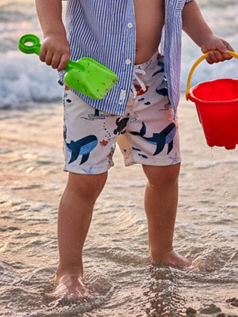 Toddler Boys Summer Swim Trunks Crab Octopus Print Quick Dry Swim Board Shorts Beachwear - Image 4