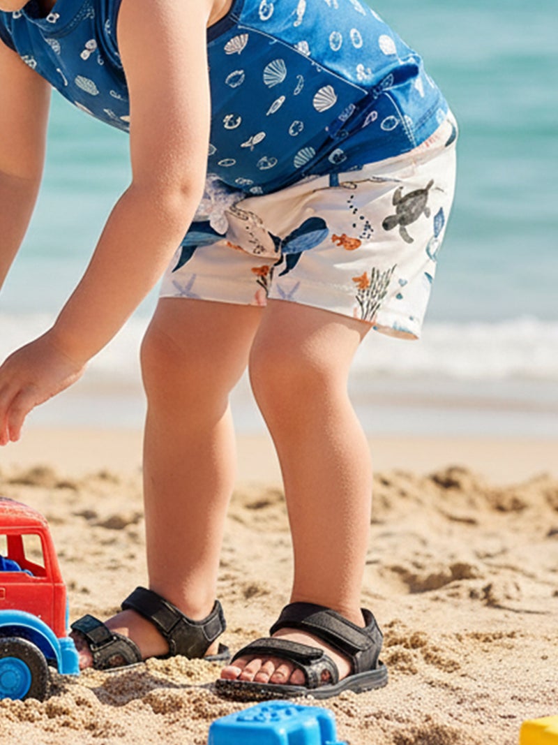 Toddler Boys Summer Swim Trunks Crab Octopus Print Quick Dry Swim Board Shorts Beachwear - Image 1