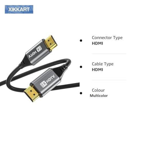 XIKKART HDMI Cable | 8K, HDMI Cable 15 Meter | Certified 48Gbps 1ms Ultra High Speed 2.1 Cable 4k/8k 60Hz HDR10+ ARC eARC DTS:X Compatible for Mac Gaming PC Sound bar TV (Black) - Image 5