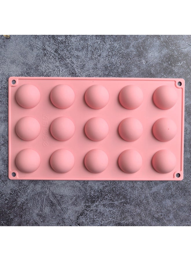 24 Even Small Semicircle 437 Chocolate Cake Silicone Mold Jelly Egg Tart Bread Mold Baking Tools-Color:Rice Powder - Image 1
