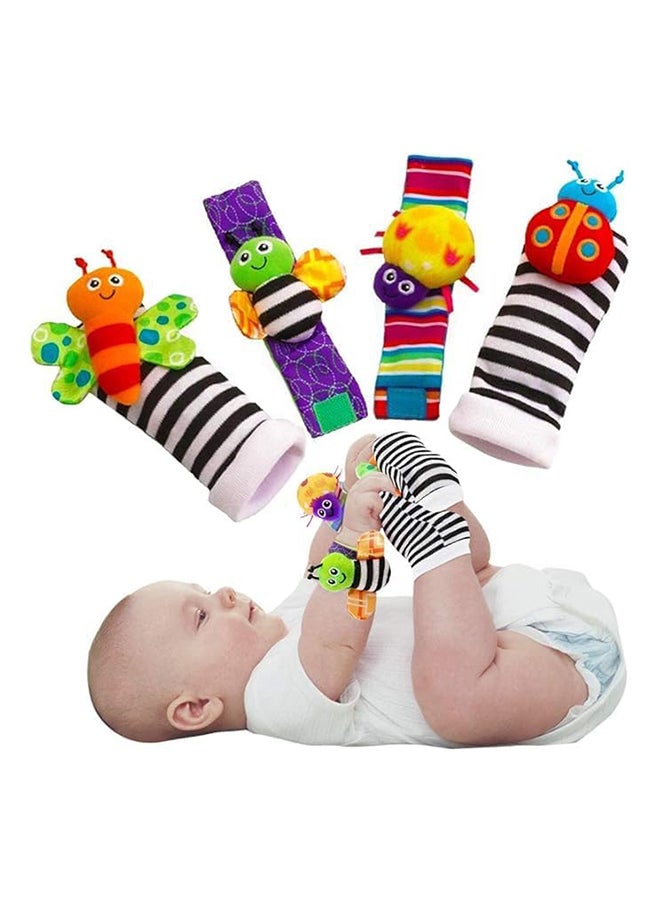 SKY-TOUCH SKY-TOUCH Rattle Toys for Baby Wrist and Foot Rattles for Infants, 4 pcs Newborn Baby Soft Toys and Foot finder Set, Newborn Baby Socks Toys for Boys GirlsToys for Infants  - Image 1