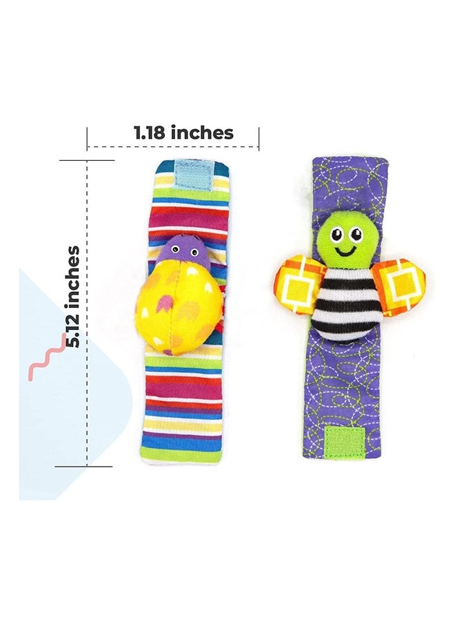 SKY-TOUCH SKY-TOUCH Rattle Toys for Baby Wrist and Foot Rattles for Infants, 4 pcs Newborn Baby Soft Toys and Foot finder Set, Newborn Baby Socks Toys for Boys GirlsToys for Infants  - Image 4