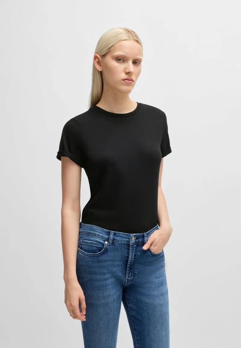 HUGO Slim-fit T-shirt in cotton with rear logo print