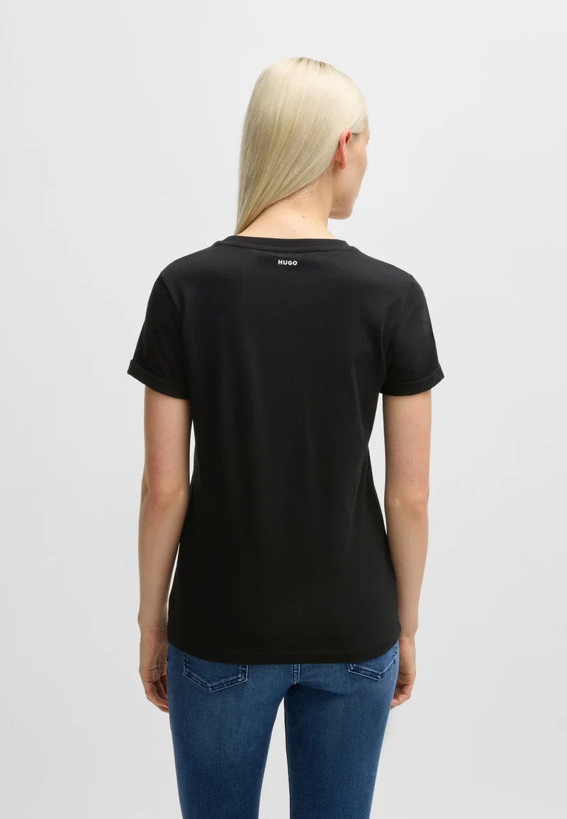 HUGO Slim-fit T-shirt in cotton with rear logo print