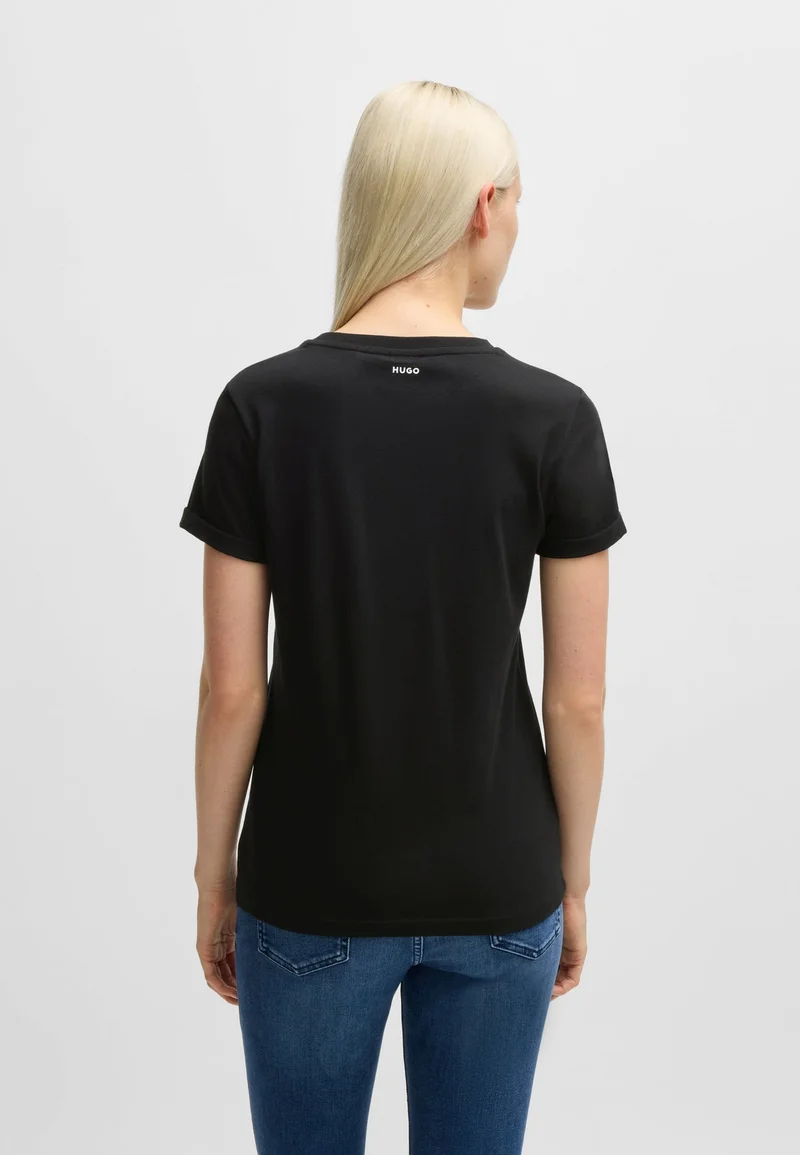 HUGO Slim-fit T-shirt in cotton with rear logo print