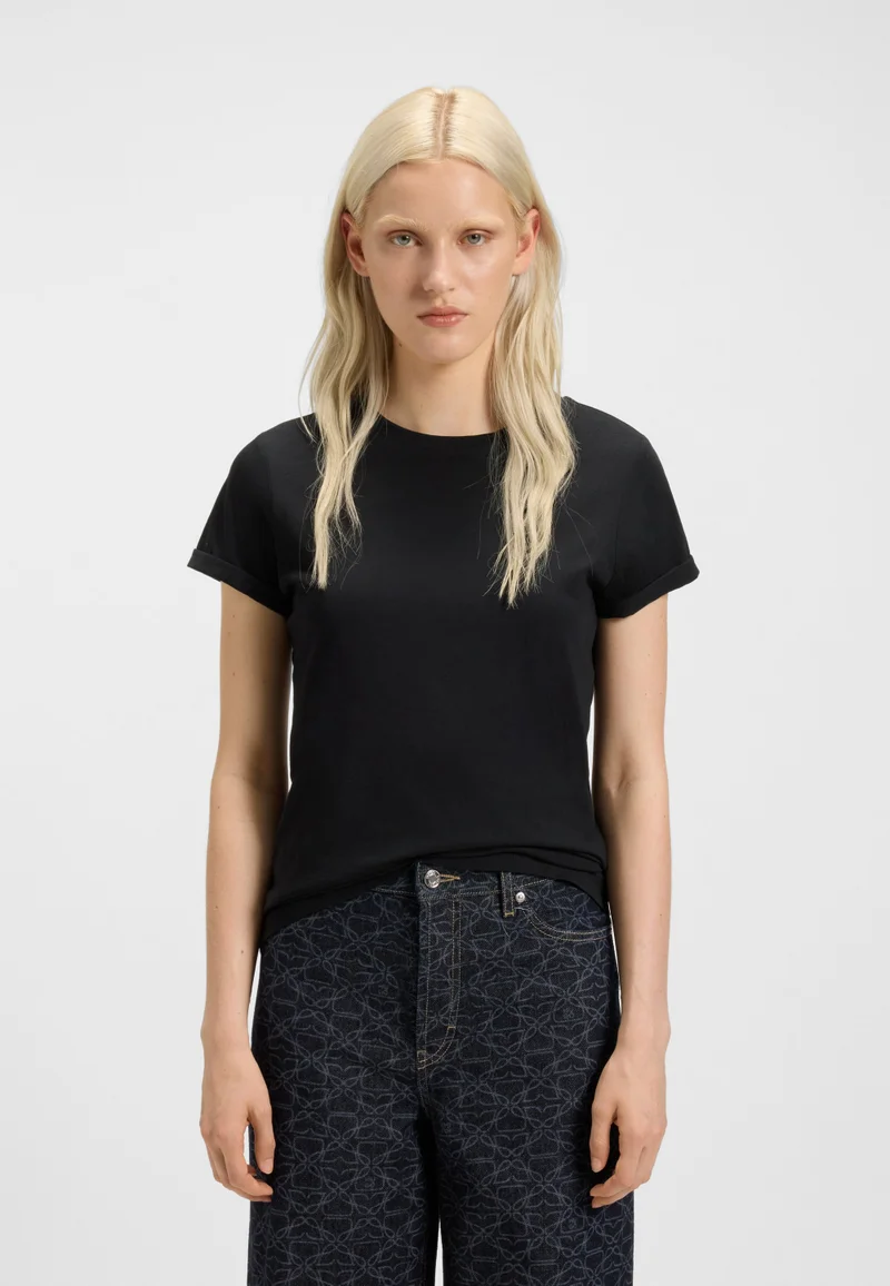 HUGO Cotton-jersey T-shirt with rear logo detail