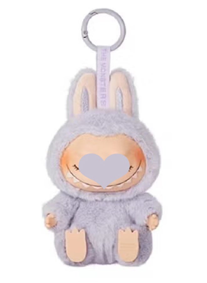 Second-Generation Sit-Down Party Series - LABUBU - Vinyl Plush Toy (Glee Style),Purple Doll Trendy Pendant Keychain,17 cm - Image 1